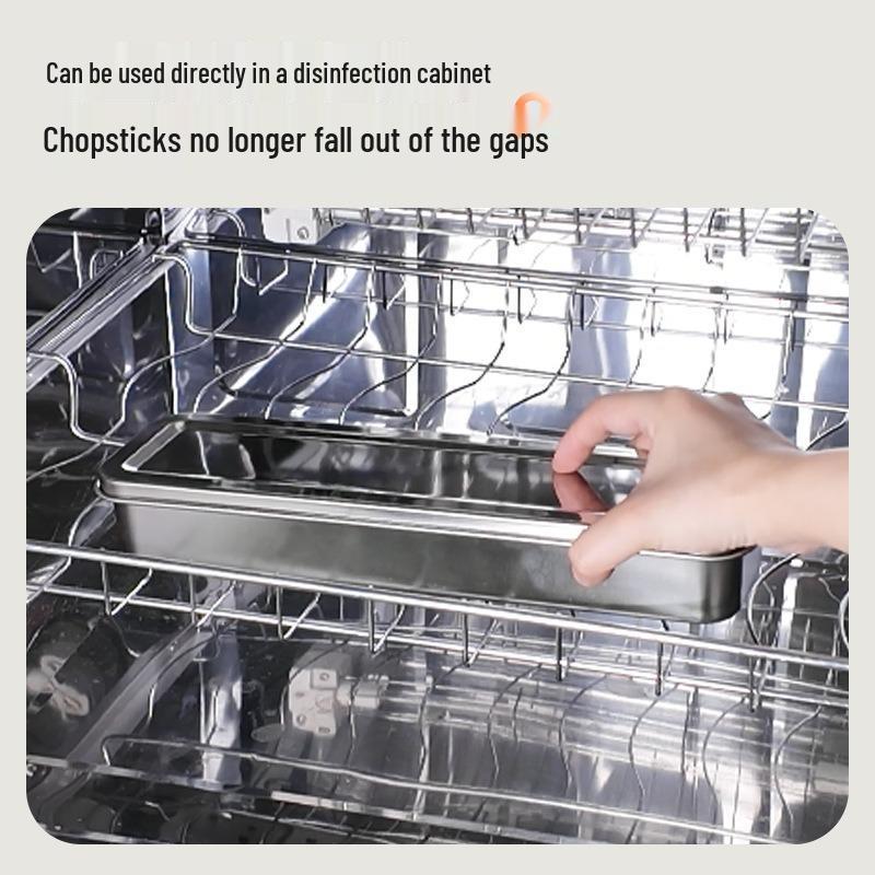 Stainless Steel Portable Cutlery Storage Box - Waterproof & Mildew-Proof for Outdoor Picnics