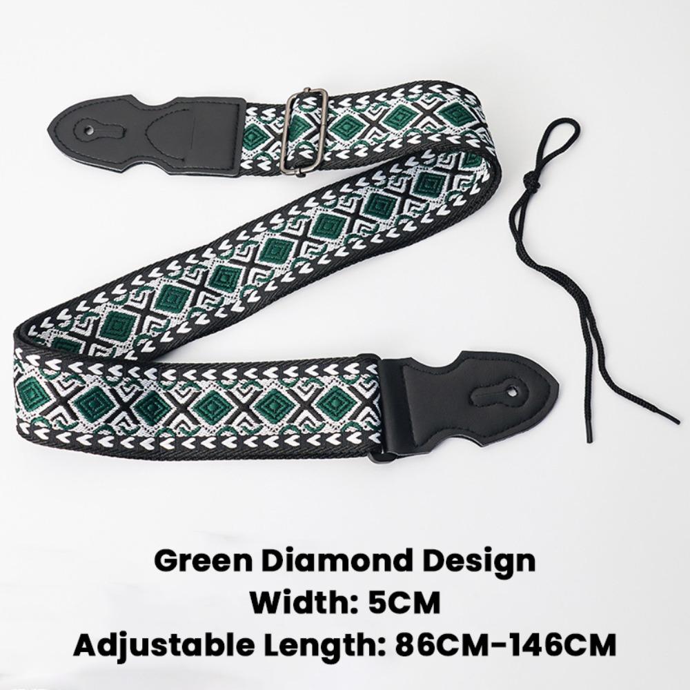 Ethnic Style Guitar Crossbody Strap Embroidery Ukulele Straps Belt Durable Guitar Strap Bass