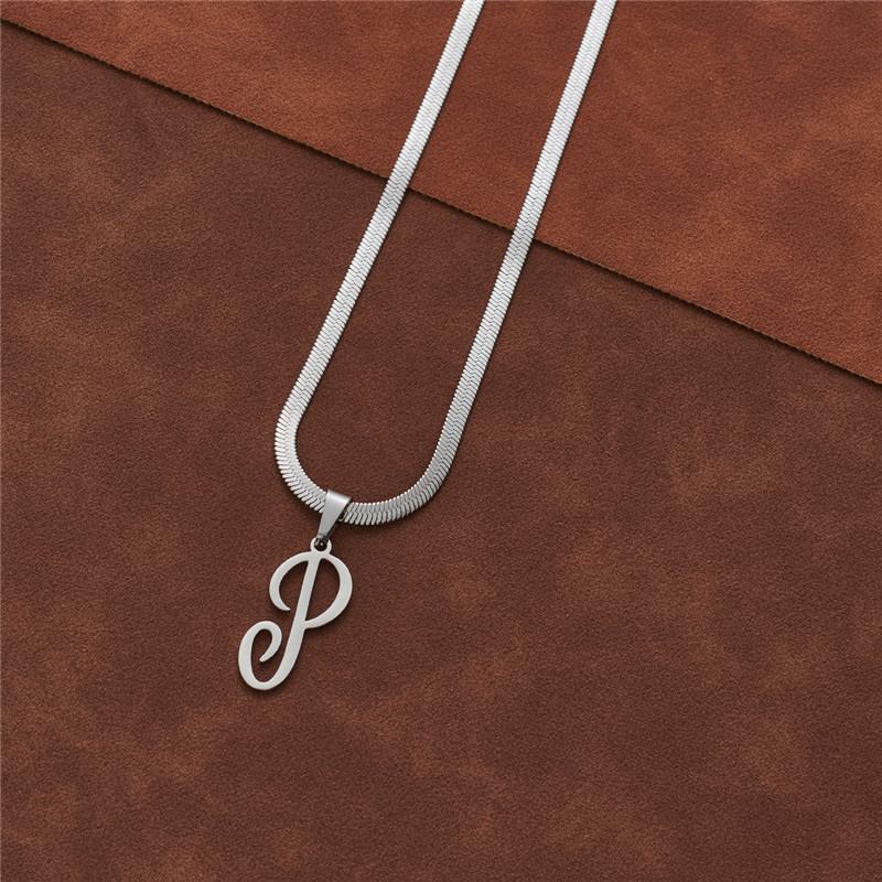 Dainty Initial Necklace Silver 26 Letters Snake Chain Necklaces for Women Girls Jewelry Choker Birthday Gifts