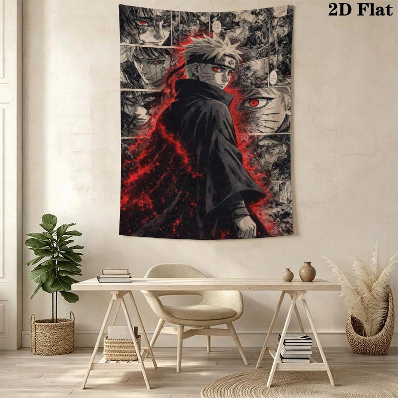 Anime Ninja Face Split Print Tapestry Fashion Print Wallmounted Wall Decoration Soft Background Wall Hanging Cloth