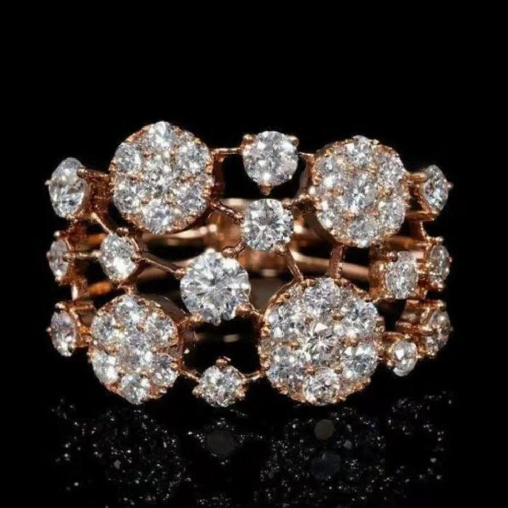 

Великолепные роскошные кольца для женщин, свадебные помолвочные аксессуары, уникальное женское кольцо, модная бижутерия, подарки No. 10 розового золота