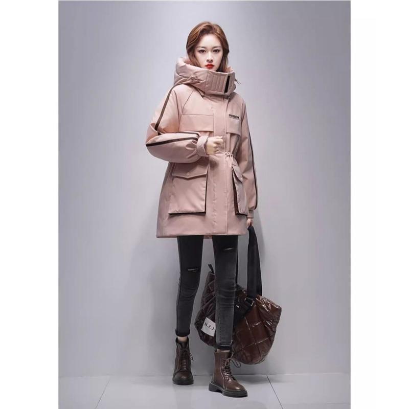 Abrigo Largo Acolchado de Moda para Mujer Cálido Ropa de Trabajo Chaqueta Parka Ajustada Invierno Algodón Ropa Exterior Moda