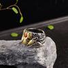 Men's Koi Adjustable S925 Silver Thumb Ring - Handmade Retro Ethnic Style Jewelry