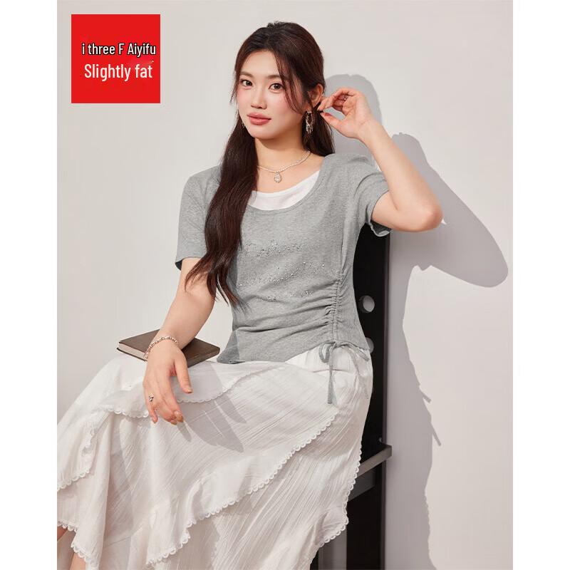 IEF Aiyifu 2026 Summer Korean Style Versatile Slimming T-Shirt XL