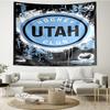Utah Print Tapestry, Backdrop, Easy Setup, Ideal for Bedroom, Office & Living Room, with Aesthetic Wall Hanging Decor.
