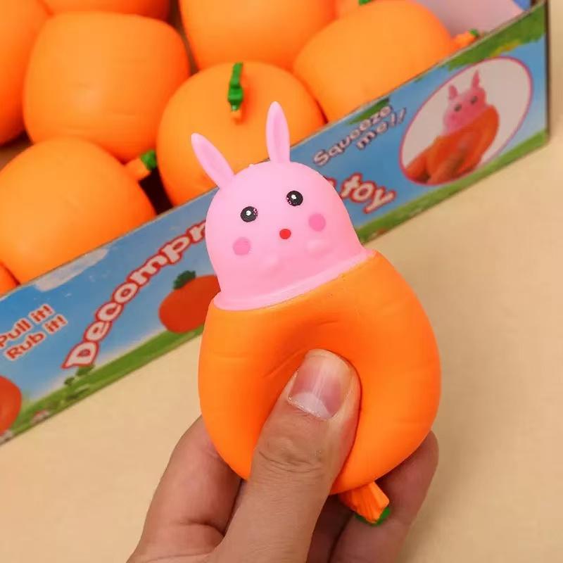 

** Squishy Carrot Rabbit Press Telescopic Toys Kids Children S Radish Rabbit Cup Pinch Music Plaything Creative Stress Reli