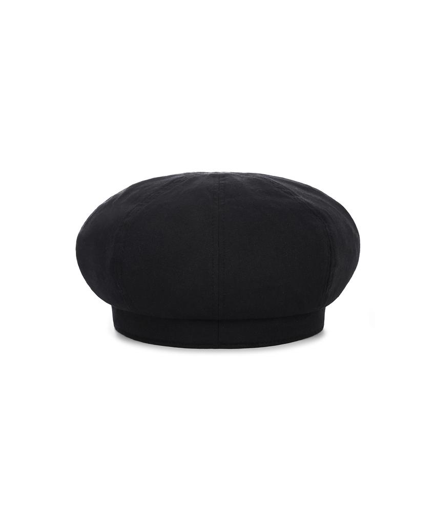 Bajal Heart Chain Studded Linen Beret Black
