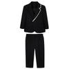 Teen Boys White Piping Suit Blazer Pants Set Kids Gentleman Formal Tuxedo Wedding Ring Bearer Piano Performance Birthday Photograph Costume for 3-14Y