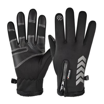 Guanti da ciclismo invernali da uomo e da donna in velluto caldo antivento impermeabile antiscivolo touch screen per sport all'aria aperta sci
