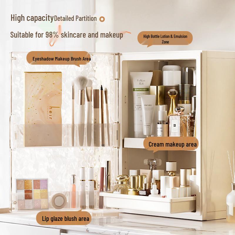 Elegant Folding Desktop Storage: Plastic Lipstick & Cosmetics Organizer