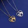 Skyrim Horse Girl Heart Pendant Necklace Women Stainless Steel Neck Chain Choker Fashion Jewelry Birthday Gift for Horse Lover