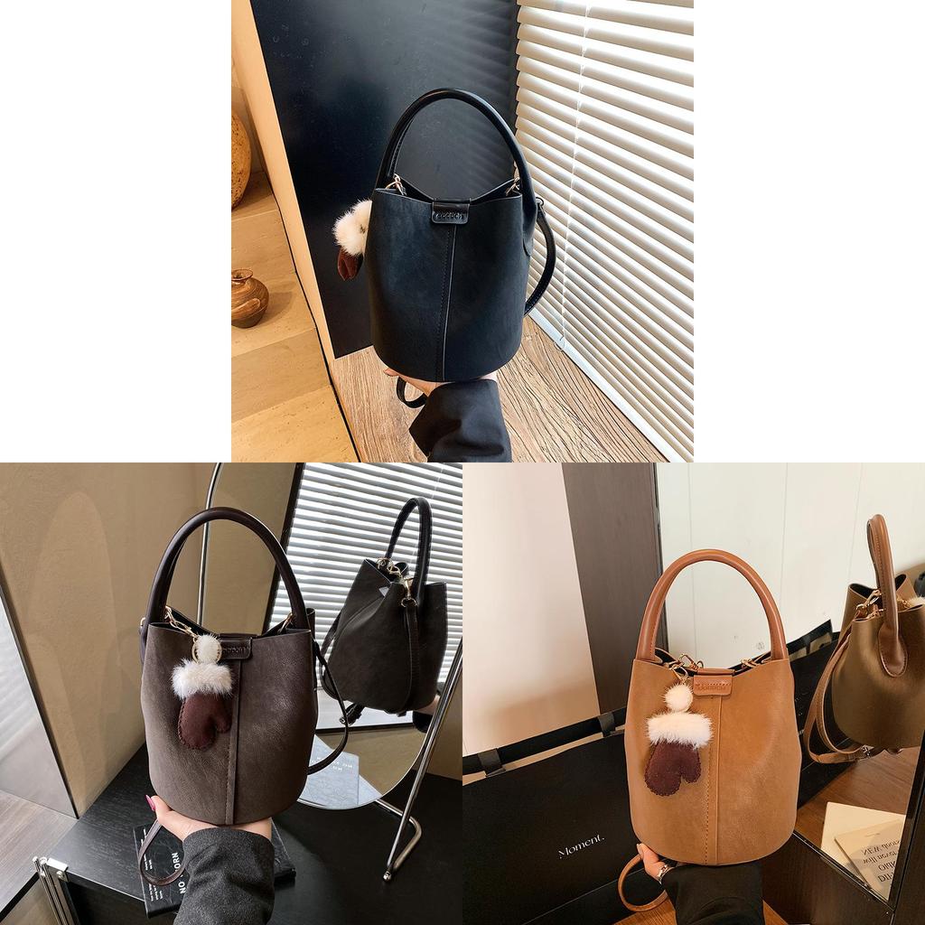 Urban Minimalist Pu Water Bucket Bag With Magnetic Closure For Daily Use