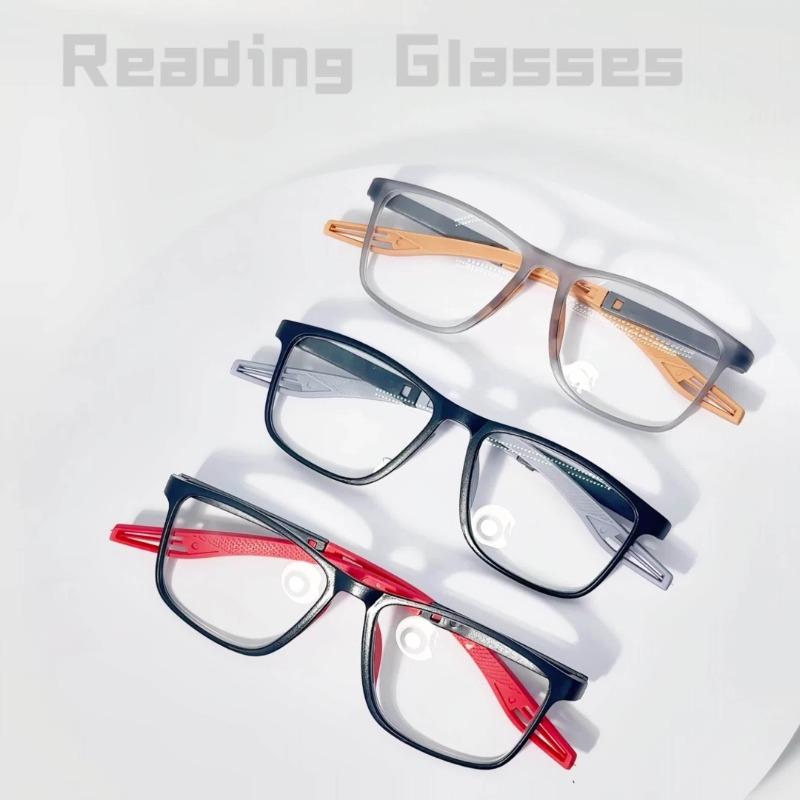 6pcs Sports Reading Glasses Square Frame PC Lens Multiple Strengths +1.0 To +4.0 Unisex Non-Prescription