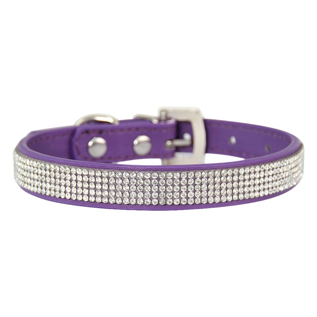 Verstellbare Größe Personalisierbares Blendend Glänzendes Weiches Wildleder Hund Kristall Diamant Halsband