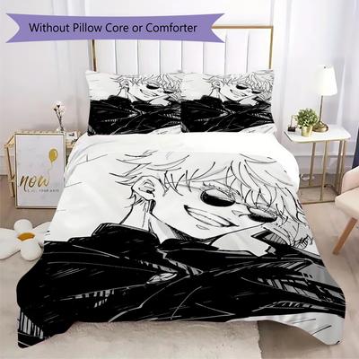 Set Copripiumino con Fantasia Jujutsu Kaisen Copripiumino Federa Decorazione per la Casa Regalo di Compleanno (1 * copripiumino + 2 * federe senza imbottitura)