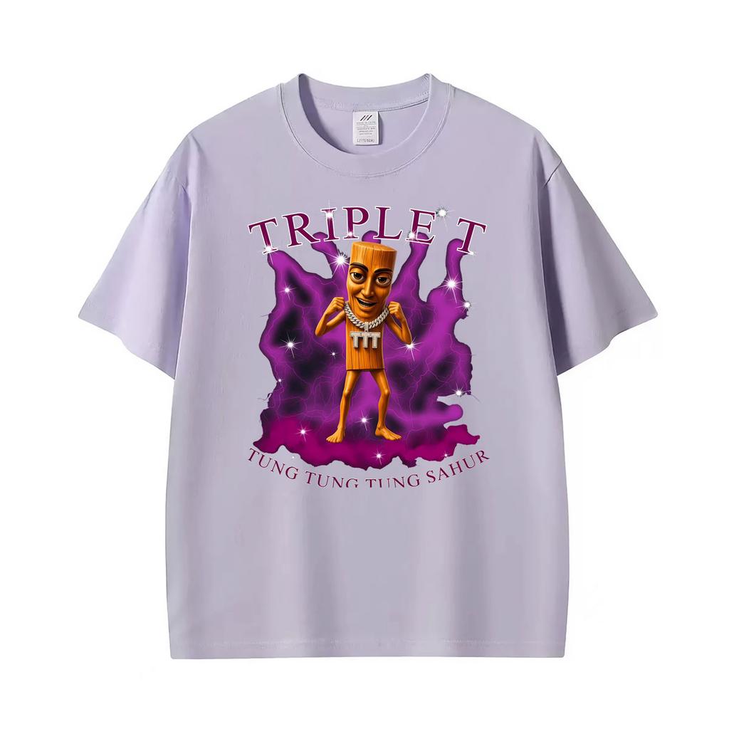 Triple T Funny Tung Tung Tung Sahur Retro Meme Printed T Shirt Unisexs Clothing Gothic Humor Short Sleeve Oversized Loose Tshirts