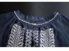 Women's Plus Size Cotton & Linen Shirt - Spring/Summer 2025 Ethnic Style with Wheat Ear Embroidery, Long Sleeve, Loose Fit.