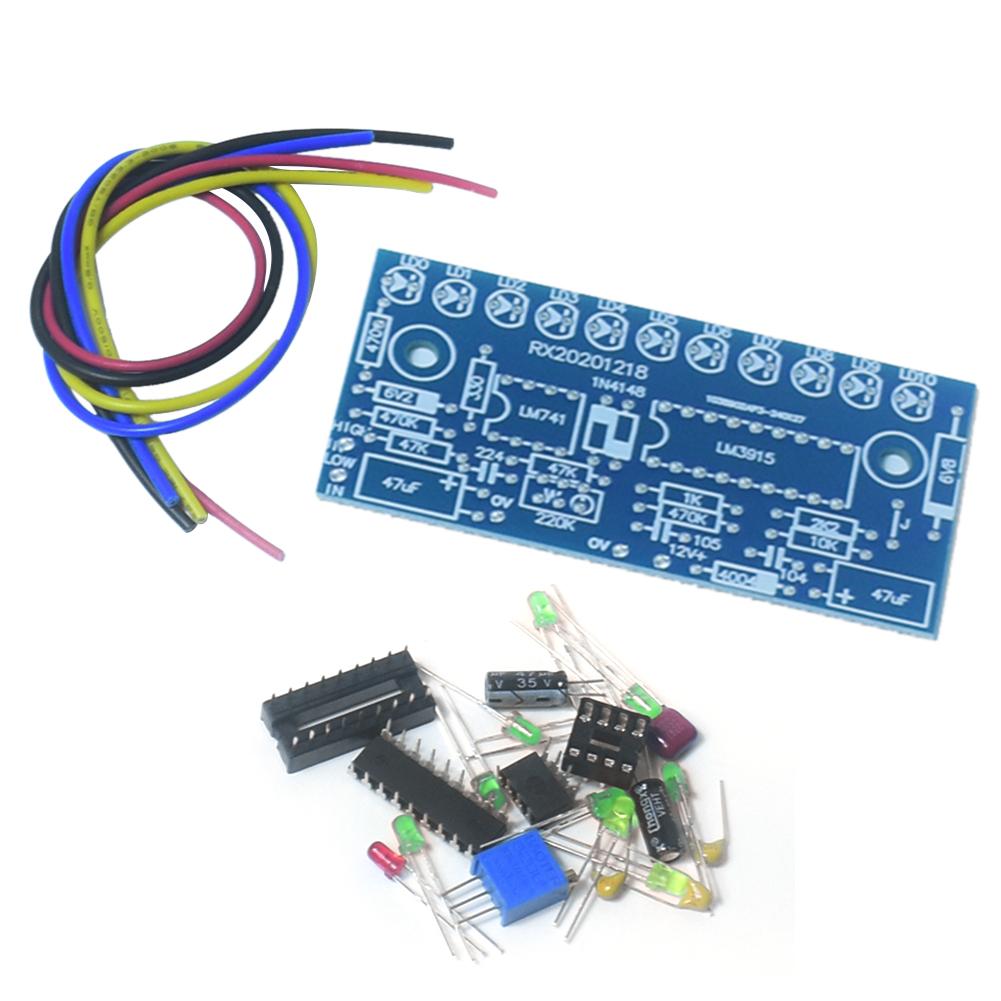 LM3915 10 LED Audio Level Indicator DIY VU Meter Preamp Power Amplifier Sound Audio Spectrum Analyzer