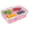 Snackle Box Container Lid with 4 Compartment with Lid Portable Divided Serving Tray for Parties Sweets Vegetables Biscuits Nuts