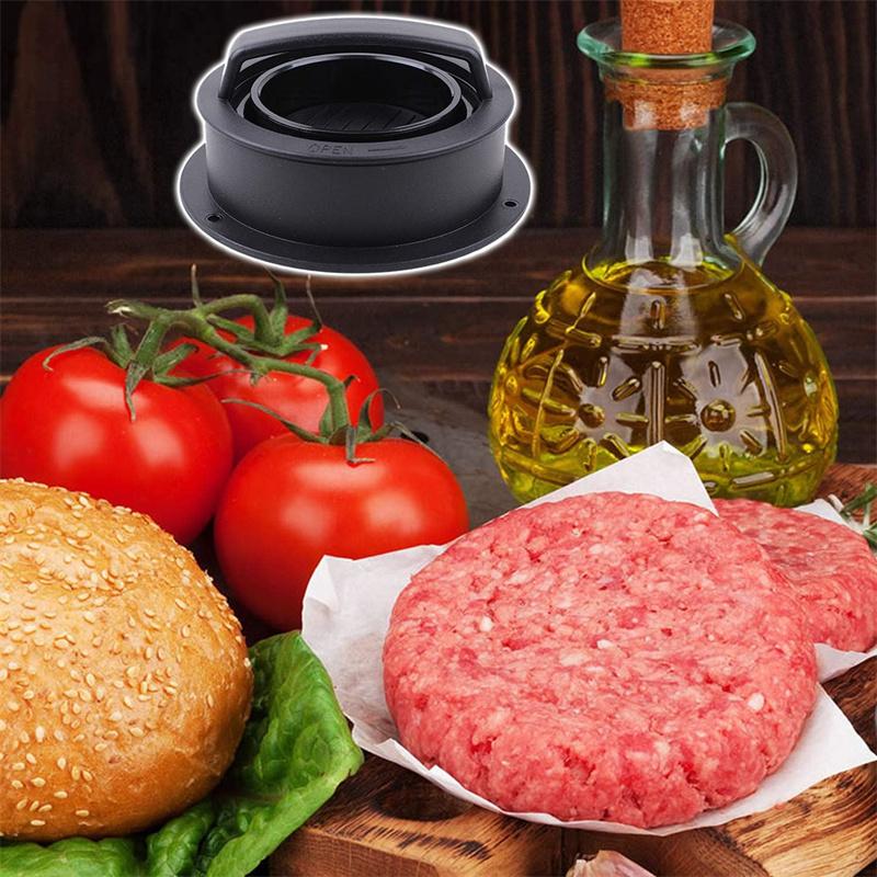 Burgerpresse Patty-Former Ringe Formen Set Antihaft-Hamburgerform mit 100 Stück Wachs-Patty-Papierbögen für Grillplatte Barbecue