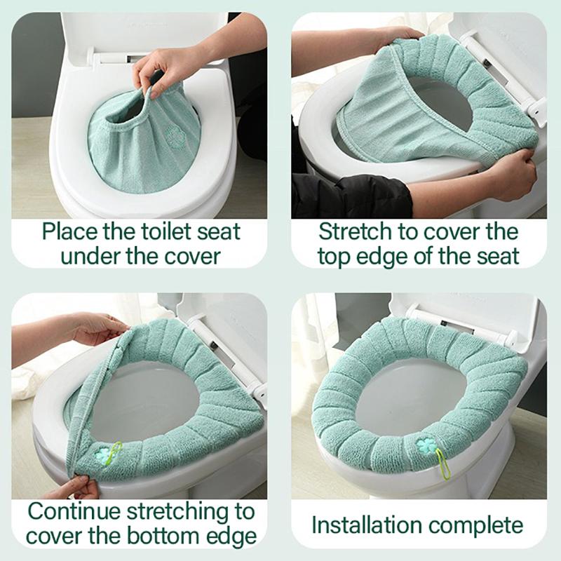 Washable Winter Warm Toilet Seat Cover Universal Cushioned Seat Cover for Toilet Bathroom Toilet Lid Accessories MTGT01