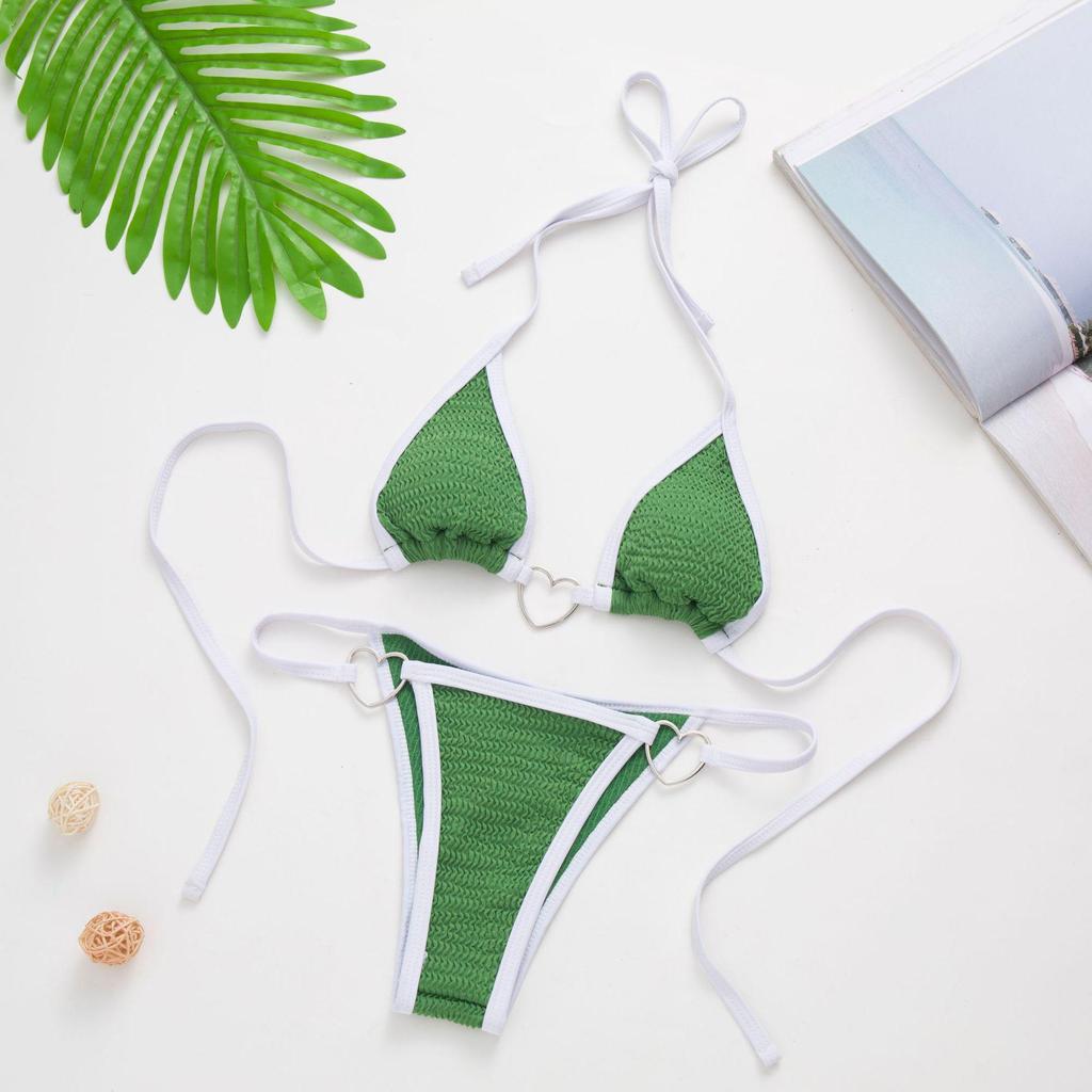 Trendy European & American Heart Tie-Up Halter Bikini - Hot-Selling Swimwear