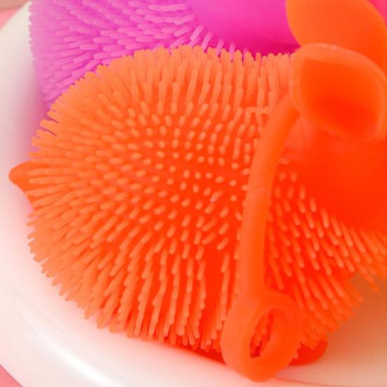 Luminous Glowing Ball Fluffy Bunny Stress Ball Soft TPR Fidget Toy with Color-Changing Lights Sensory Decompression Gadget for Kids Adults