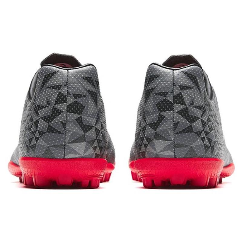Anta Slip Resistant TF Turf Artificial Turf Abrasion Resistant Soccer Shoes Men's Gray Pink Sneakers 912332201-3