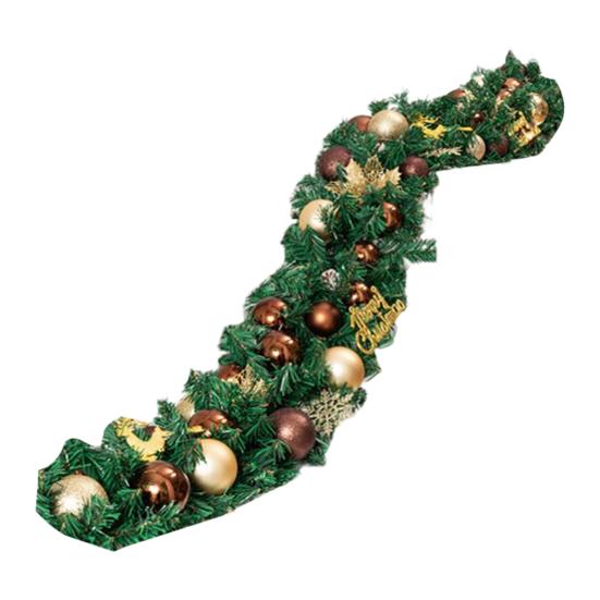 Christmas Norfolk Pine Garland Faux Pine Greenery Garland with Pine Cone Glitter Balls Red Berries for Mantel Staircase Holiday Decor