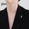 Daily Wear Brooch Women Blue Faux Crystal Jellyfish Shape Lapel