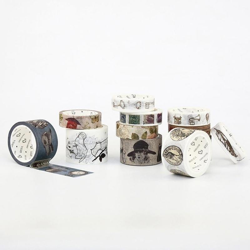 15/30 / 40mm * 7m Vintage Gothic Age Washi Tape DIY Decorative Scrapbooking Sticker Planner Masking