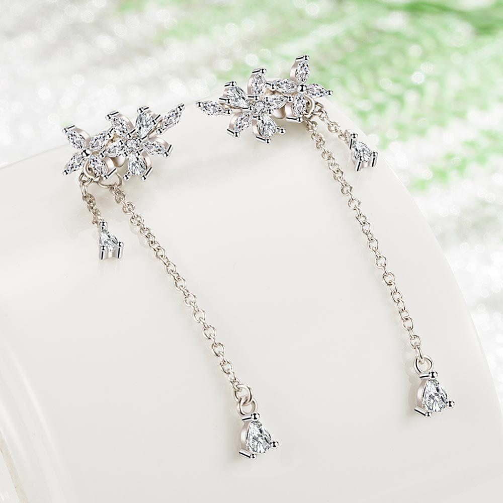 

Серьги средней длины с бахромой и пятью лепестками цветка, серьги-гвоздики, женские аксессуары на день рождения