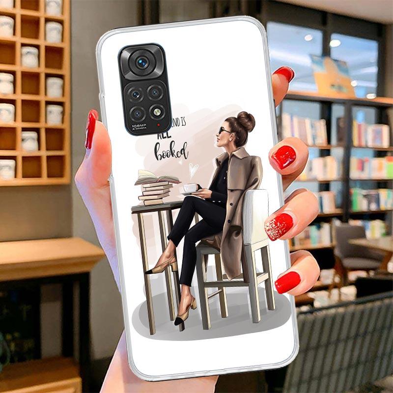 Girl Boss Female Coffee Cover Phone Case For Xiaomi Redmi Note 15 14 13 12 11 10 Pro Plus 14S 12S 11S 11T 11E 10S Soft Fundas Sh