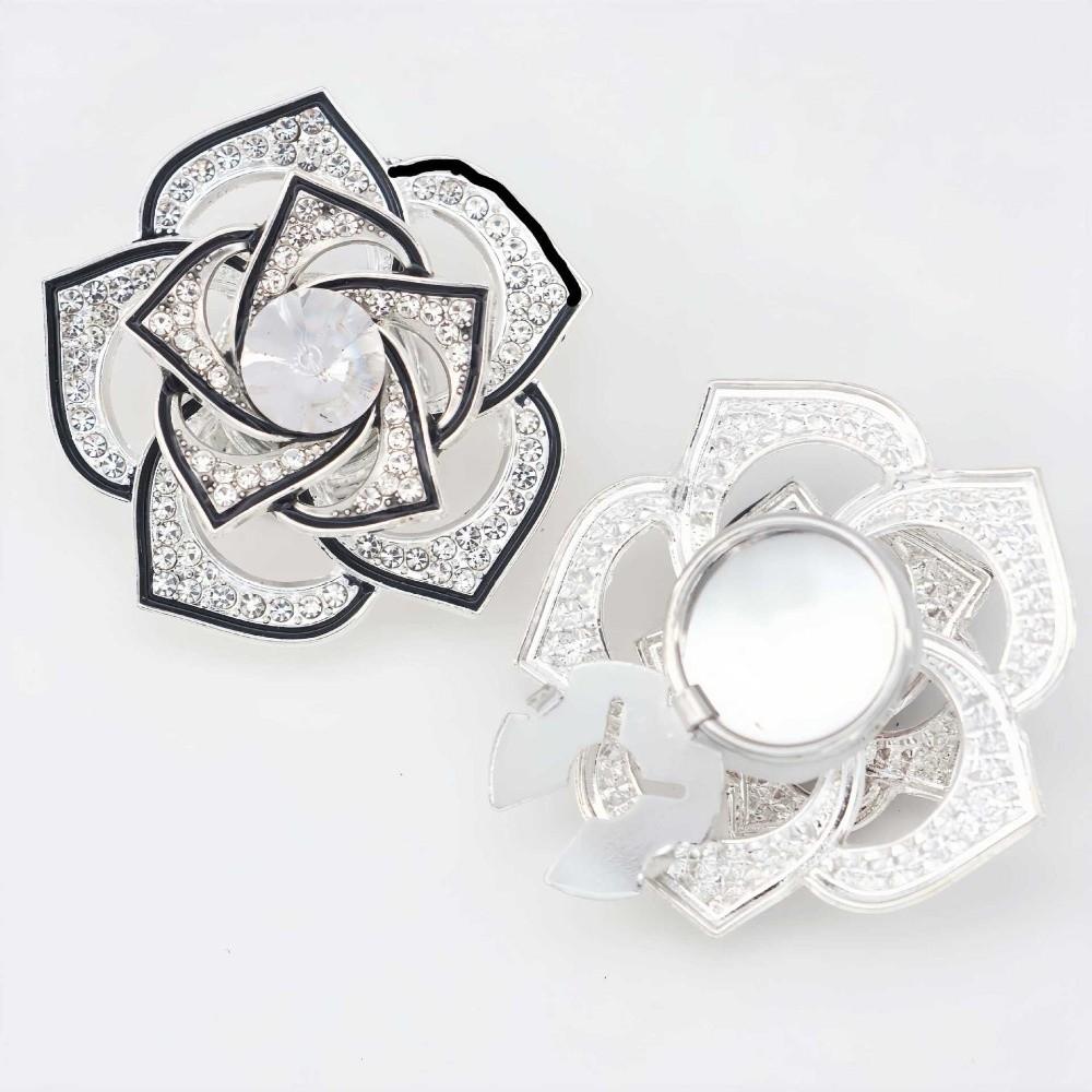 

Gifts Double-layer Rose Rhinestone Button Cover Sewing-free Cufflinks Sewing Accessories Cufflinks DIY Snap Button Caps