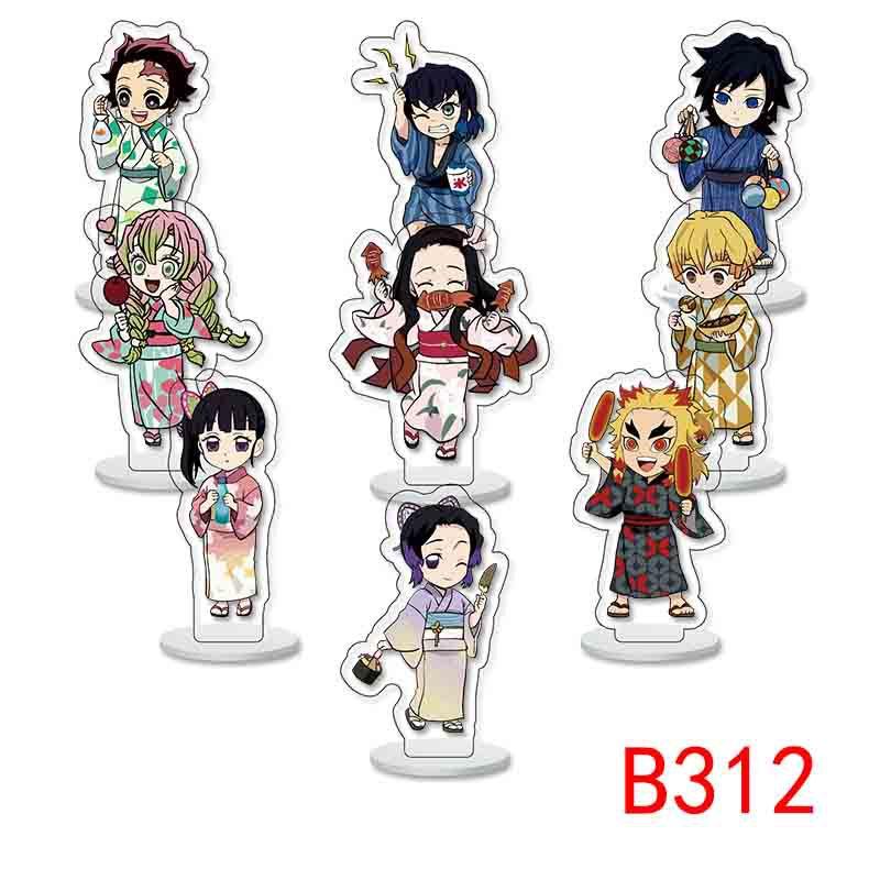 Collection de mini socles Demon Slayer 9 pièces Collection acrylique transparent Socle 6cm Collection jouets anime date de naissance cadeau unisexe