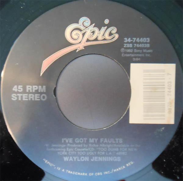 

7inch Record WAYLON JENNINGS - Just Talkin 3474403 Epic 1992 US Folk Used