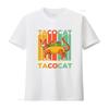 Retro Vintage Lustige Taco Katze Cartoon Druck Lässiges T-Shirt Vintage Bequem Herren Weiches Oberteil Für Den Alltag