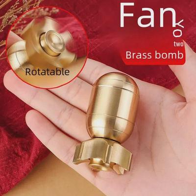 Giroscopio Rotante a Decompressione in Ottone Maniglia Bomba Torpedo – Spinner Portatile da Tavolo