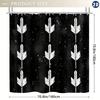 Black & White Arrow Shower Curtain - Durable Polyester, Easy Clean with Hooks