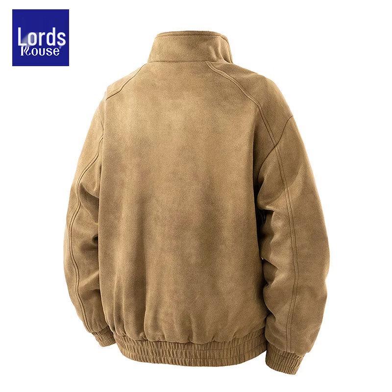 Luozi Men's Thermal Faux Suede Utility Jacket