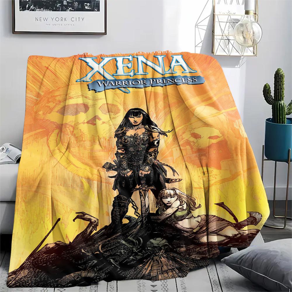 1PC Xena Warrior Print Flannel Blanket, High quality Comfortable for All Seasons, Home Decor, Warmth and Comfort, Perfect for Christmas Gifts252