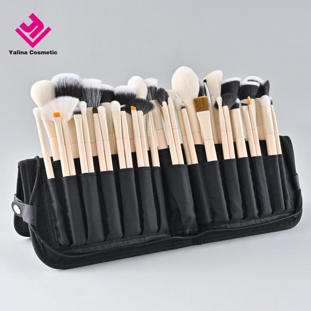 Private Label 42pcs Premium Synthetic Foundation Powder Makeup Brush Set With Bag