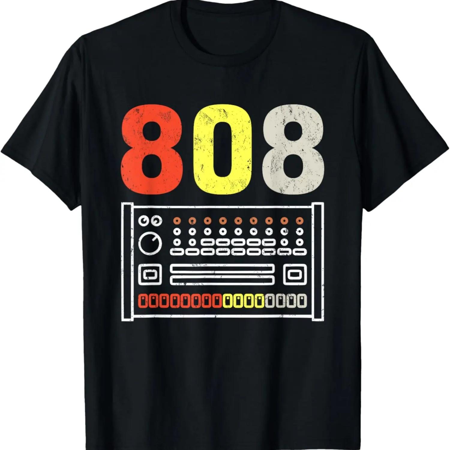 Винтажная драм-машина 808 Футболка с барабанами для мужчин и женщин S чёрный