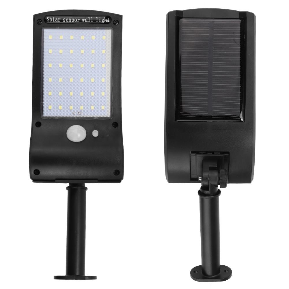 LED Solar Panel Body Sensor Ultra Thin Waterproof Outdoor Yard Garden Safety Wall Lamp Light