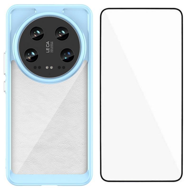 For Xiaomi 14 Ultra Phone Case WANLONFENG XC Series TPU Acrylic Cover with Tempered Glass (Big Lens Hole)