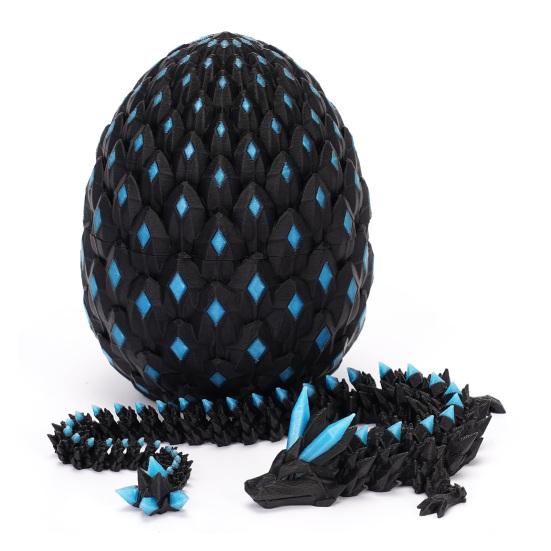 3D Printed Dragon Egg Figurine Movable Joints Luminous Loong Figure Fidget Toy Dragon Egg with Articulated Dragon Inside Decoration Ornament