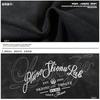American retro old gradual change washed short-sleeved T-shirt high street hole drawstring design heavy industry letter printing street