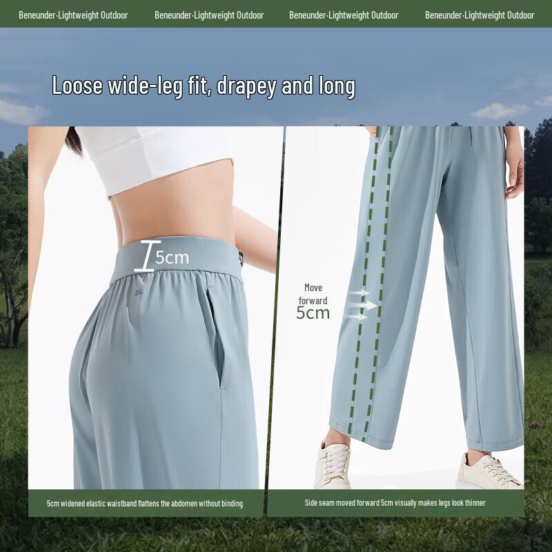 beneunder Women's Ice Silk Wide-Leg Sun Protection Pants