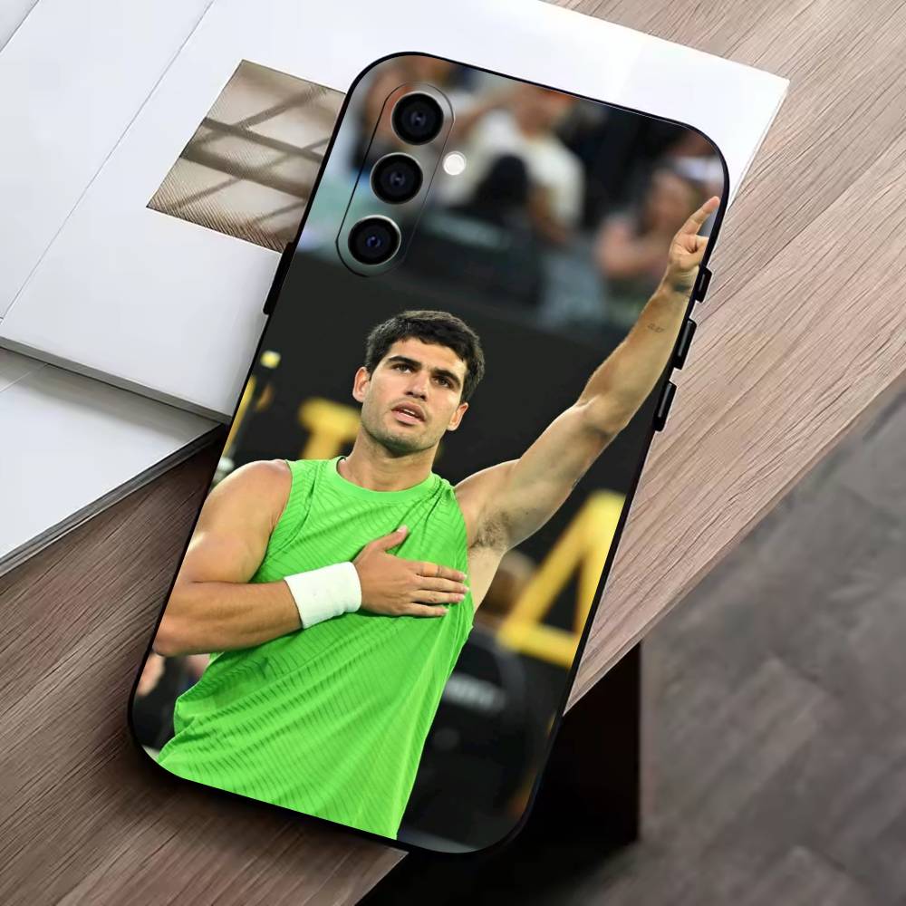 tennis player-Carlos Alcaraz Phone Case Black Silicone Soft For Samsung Galaxy A73,A72,A71,A70,A53,A52,A51