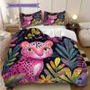 Leopard Pattern Bedding Quilt Set Quilt Cover Pillowcase Home Decoration Birthday Gift (1 * duvet cover + 2 * pillowcase, without core)